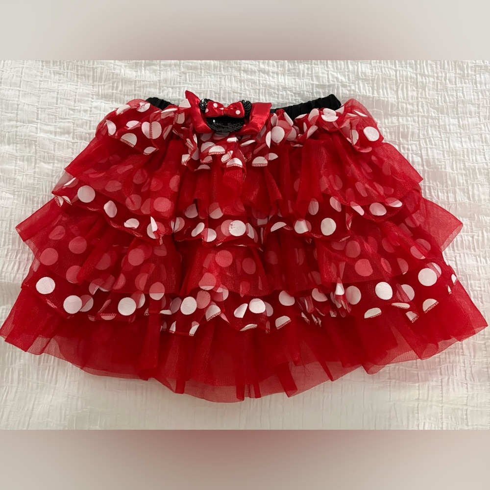 Minnie Mouse Red Polka Dot Tulle Ruffle Skirt